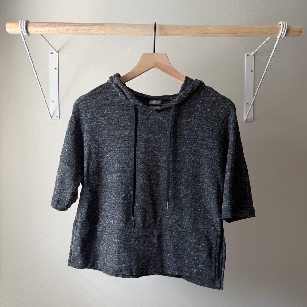 Calia Charcoal Short Sleeve Effortless Hoodie